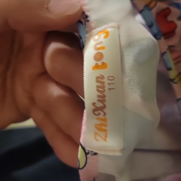 Girls size 4T ( Europe size) Among Us pink multicolor swimsuit with adj. strap. - Picture 3 of 4